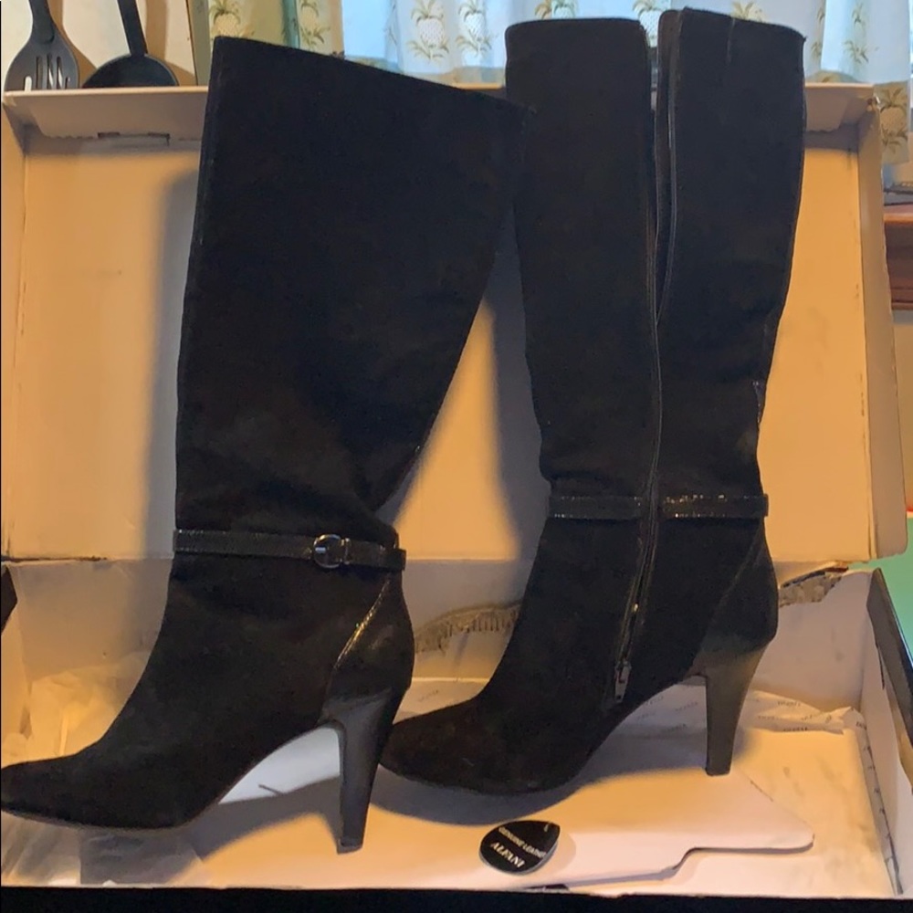 Alfani black heel boots